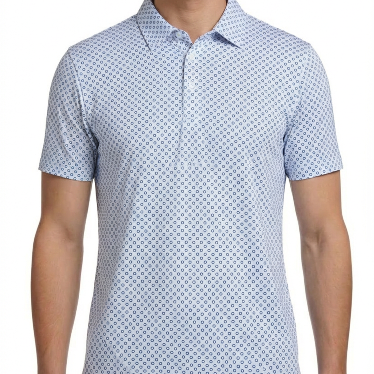 Printed Stretch Golf Polo Shirt – Report Collection