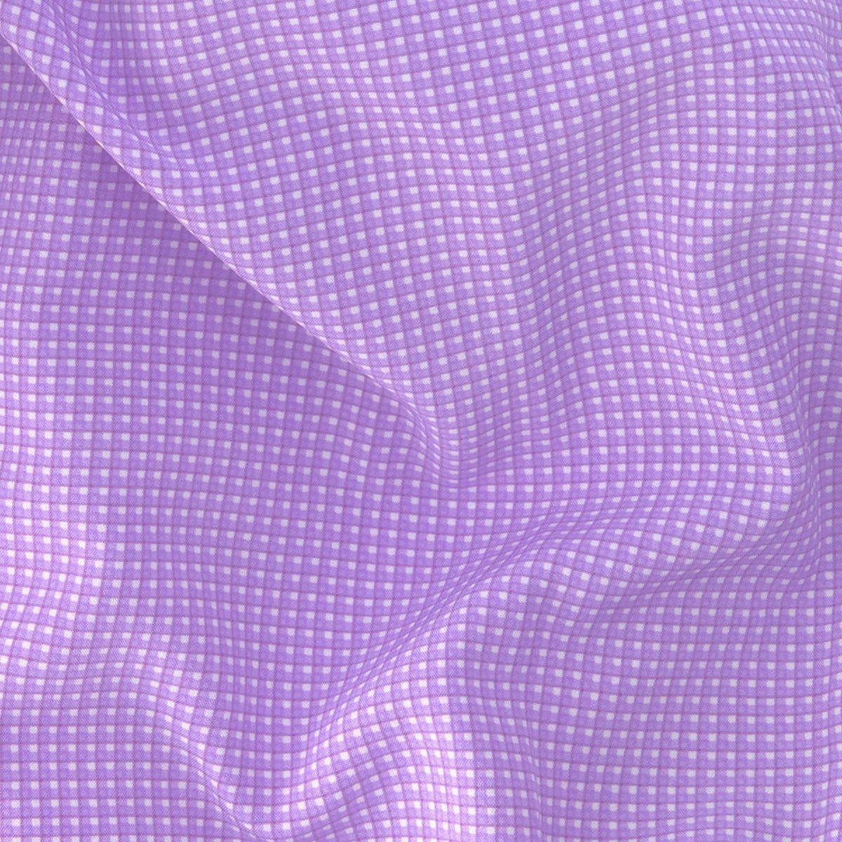 Material of Long Sleeve 4-Way Dress Shirt with Check Print in Lavender