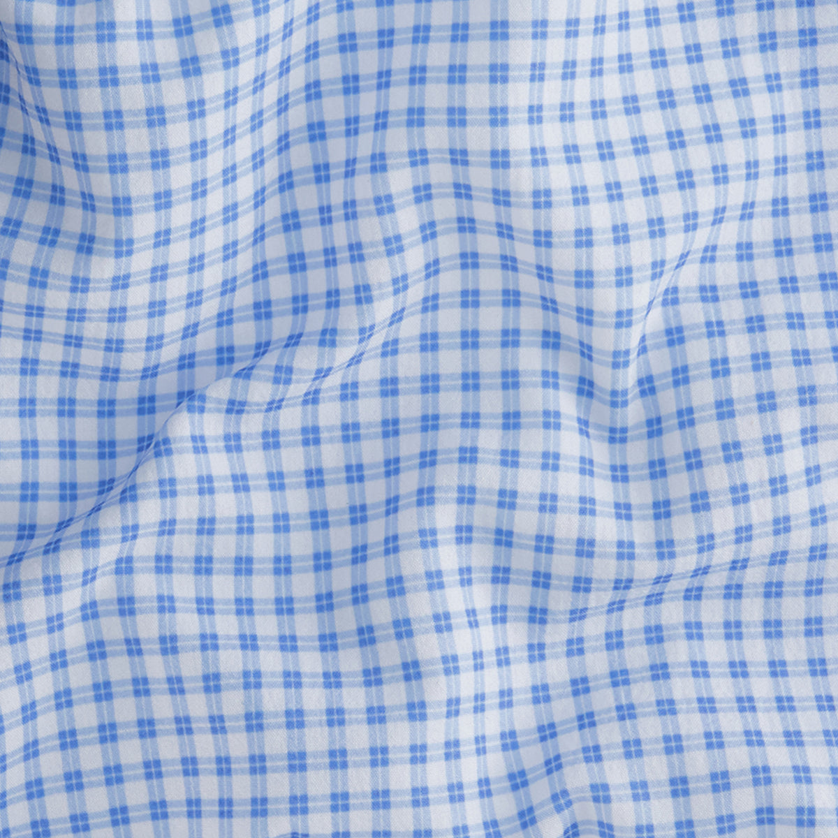 Material of Long Sleeve 4-Way Dress Shirt with Check Print in Blue