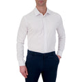 Men’s 4-Way Stretch Performance Dress Shirt With Herringbone Texture