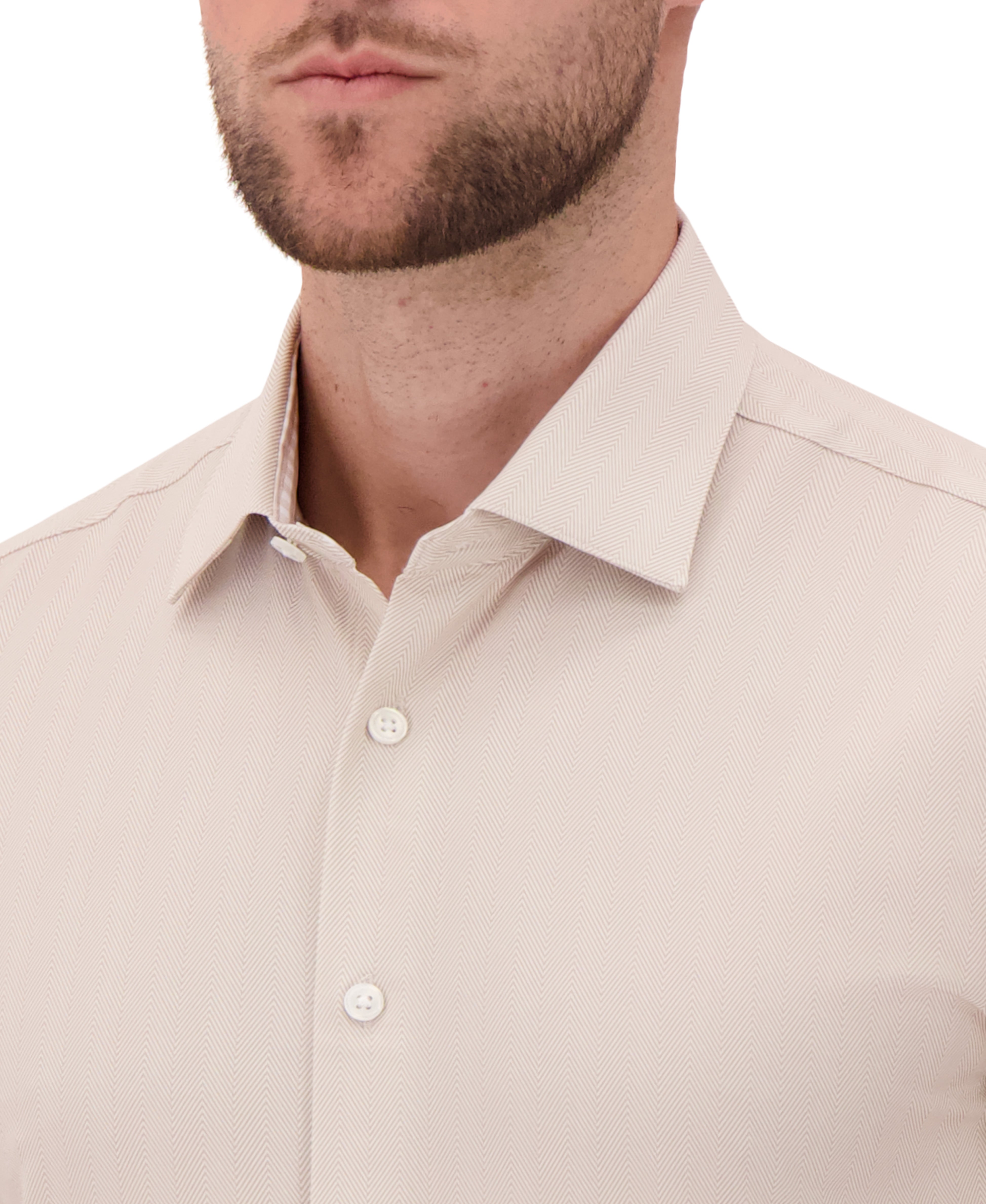 Report Men's 4-Way Solid Woven Dress Shirt - Ivory - 16 34/35 Report Men's 4-Way Solid Woven Dress Shirt - Ivory - 16 34/35
