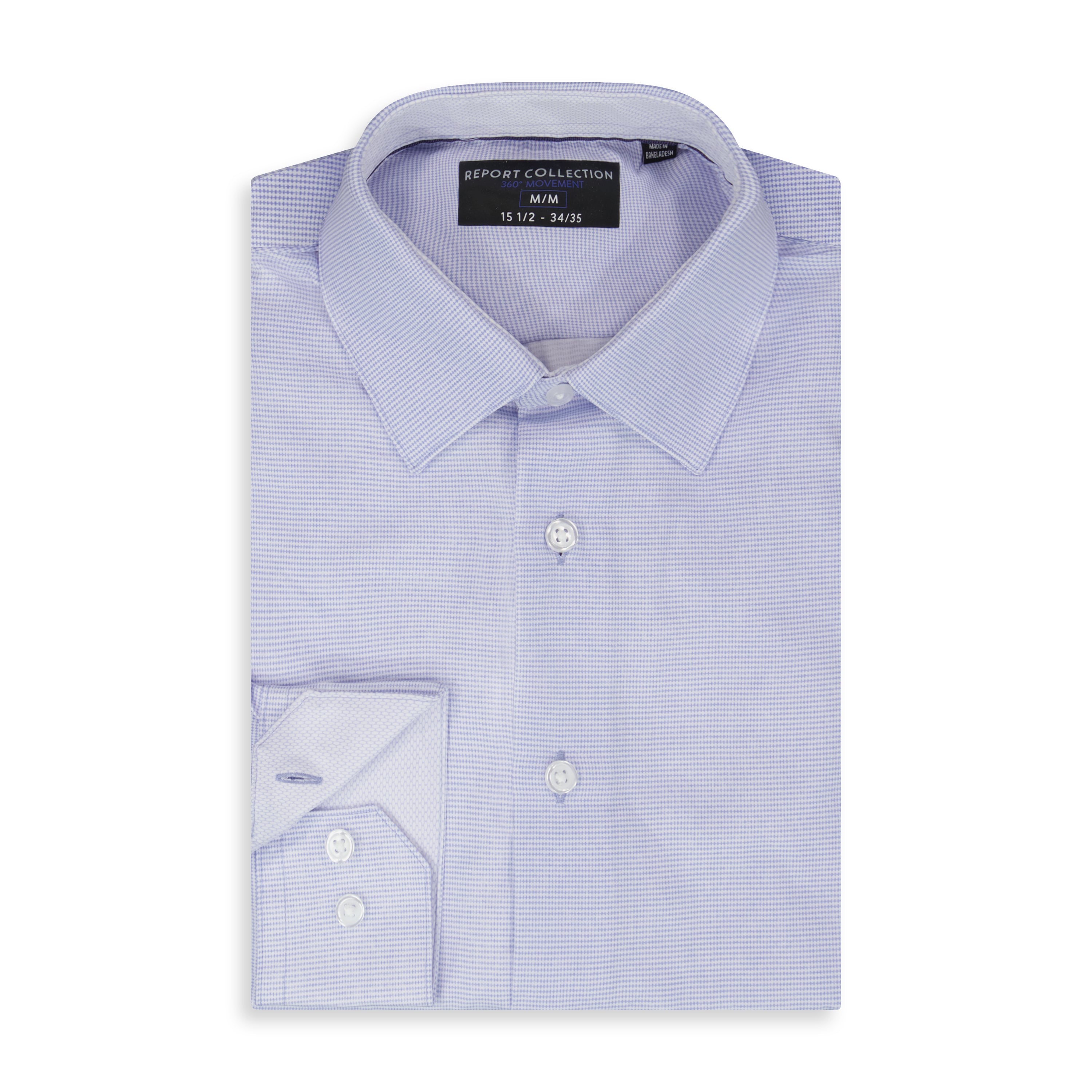 Mens Mini Check 4-Way Stretch Long Sleeve Dress Shirt Mens Mini Check 4-Way Stretch Long Sleeve Dress Shirt