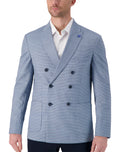 Modern Fit Double Breasted 1/2 Lined Sport Coat in Blue