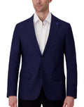 Modern Fit Single Breasted Fully Lined Linen Stretch Sport Coat in Navy