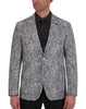 Modern Fit Single Breasted 1/2 Lined Sport Coat in Grey Pattern