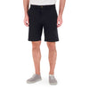 Model Front View of Knit Shorts in Black
