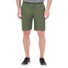 Model Front View of Cotton Stretch Chino Shorts in Green