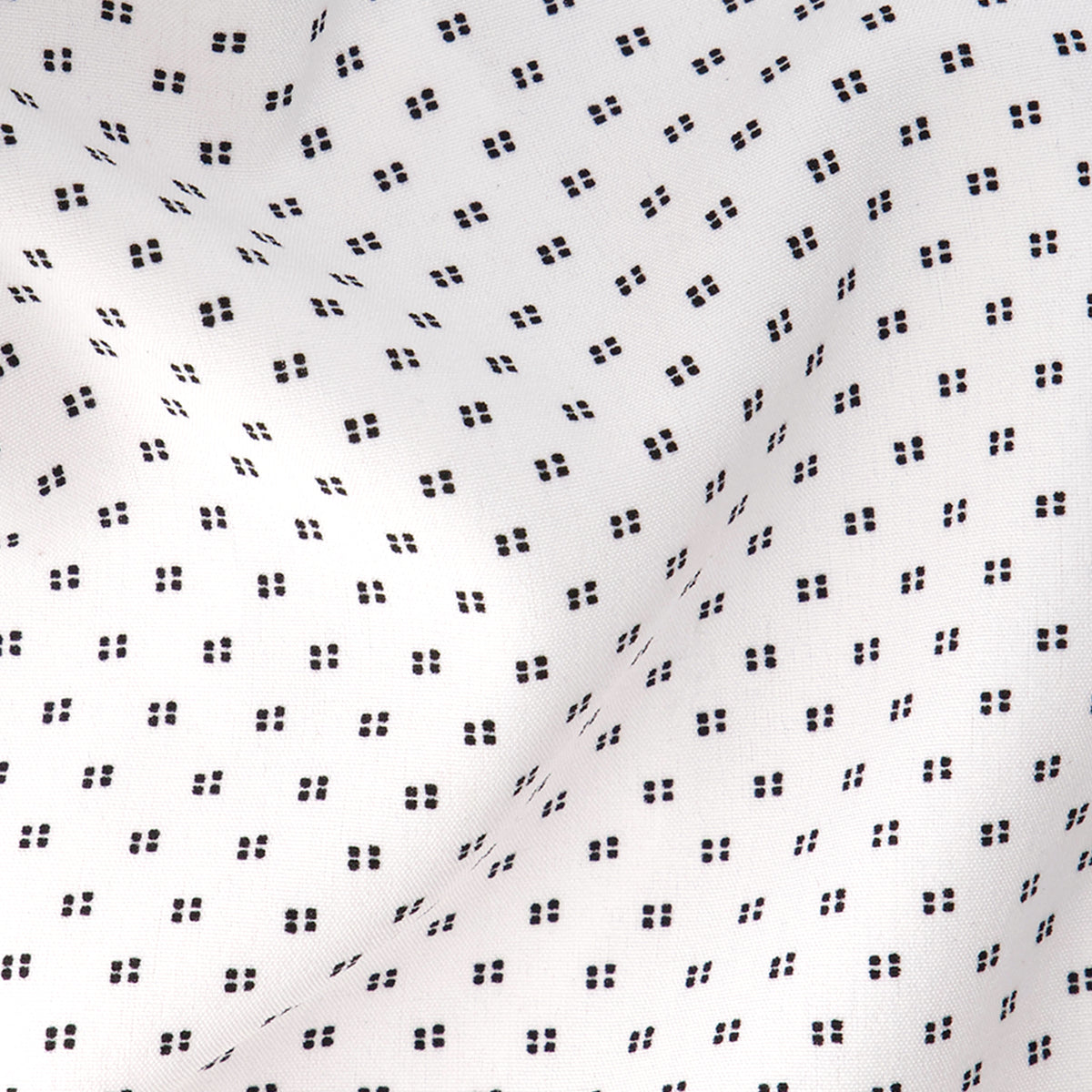 Long Sleeve 4-Way Dress Shirt with Dots Print in Black