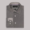 Folded View of Long Sleeve 4-Way Dress Shirt with Square Print in Black