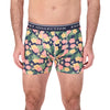 Model Front View of Boxer Underwear in Floral Print