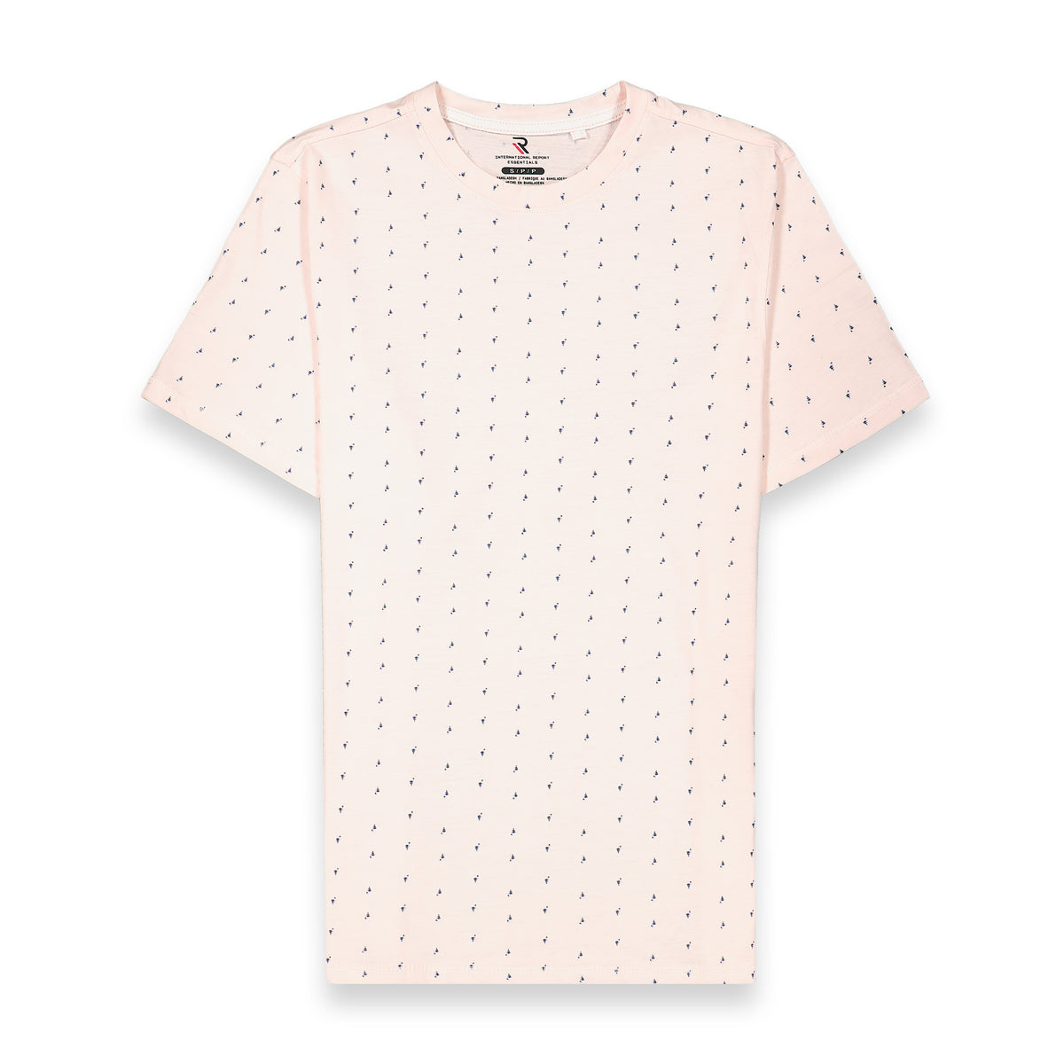 Front View of Short Sleeve Shirt with Flamingo Print in Pink