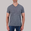 Short Sleeve Cotton Jersey Slub YD Boss V-neck Knit in Navy