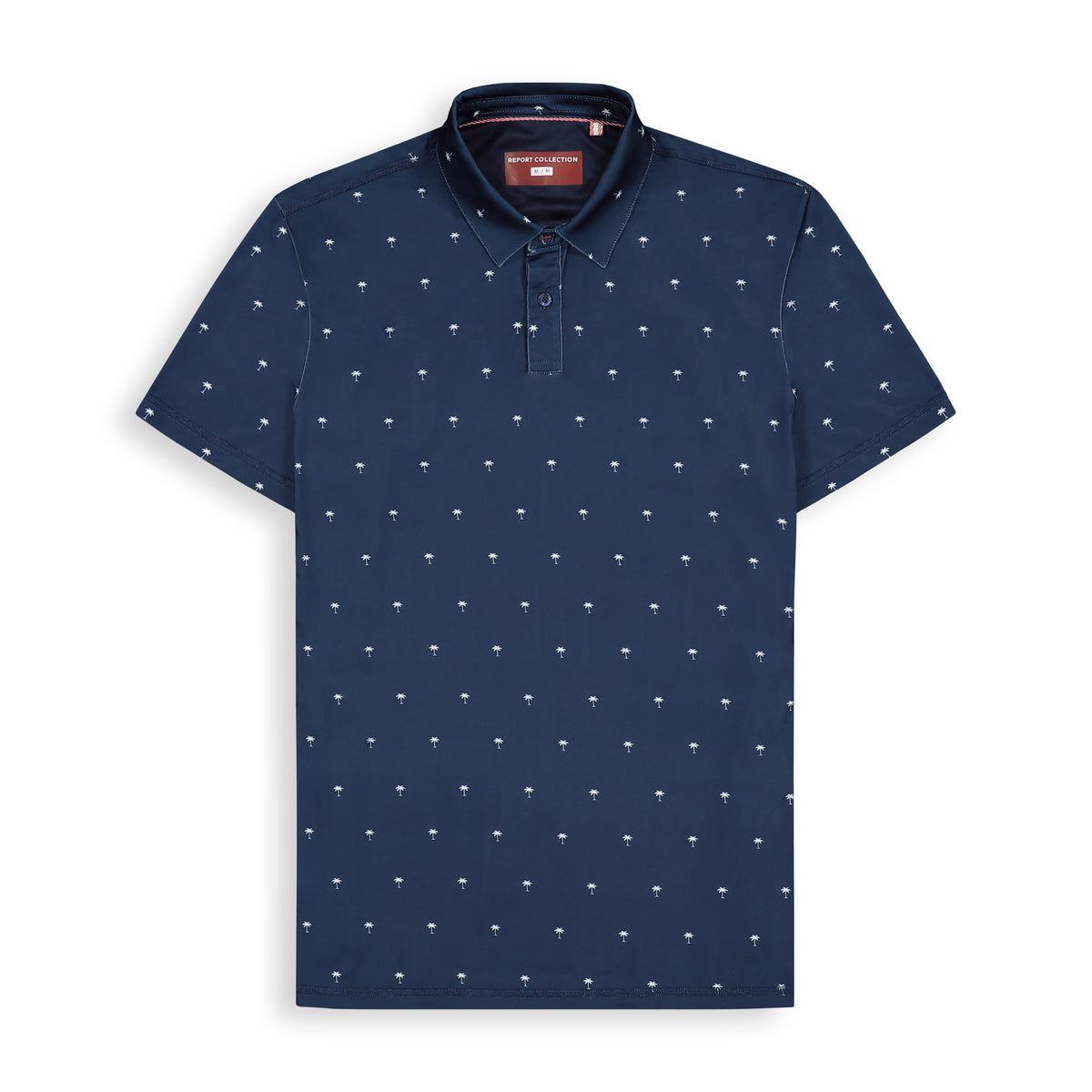 Navy Palm Tree Performance Polo