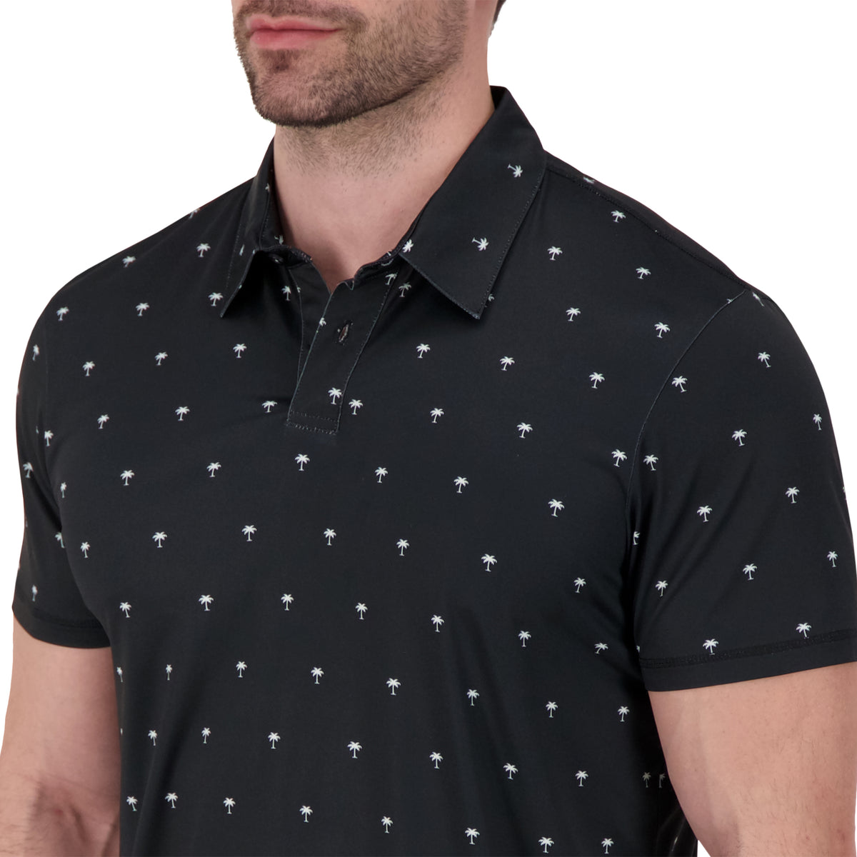 Black Palm Tree Performance Polo