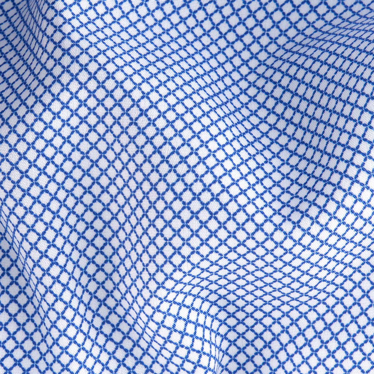 Material of Long Sleeve 4-Way Dress Shirt with Diamond Print in Blue