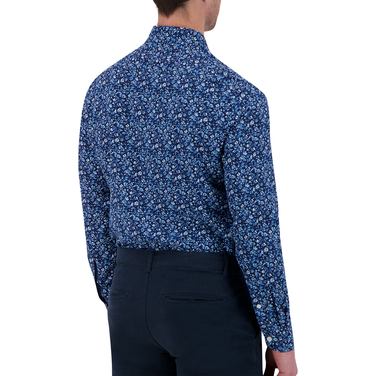 Navy Floral Performance Shirt