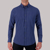 Long Sleeve 4 Way Geometric Print Sport Woven Shirt in Navy