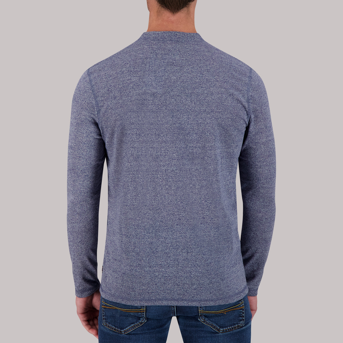 Long Sleeve Cotton/Poly Henley Grindal Knit in Violet