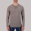 Long Sleeve Cotton/Poly Henley Grindal Knit in Truffle