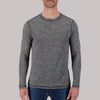 Long Sleeve Cotton Crew Neck Slub YD Stripe Jersey Knits in Black