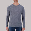 Long Sleeve Cotton Crew Neck Slub YD Stripe Jersey Knits in Navy
