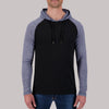 Model Front View Recycled Two-Tone Hoodie in Blue-Violet