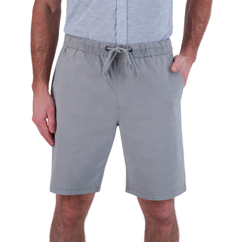 Gray Twill Drawcord Waistband Shorts
