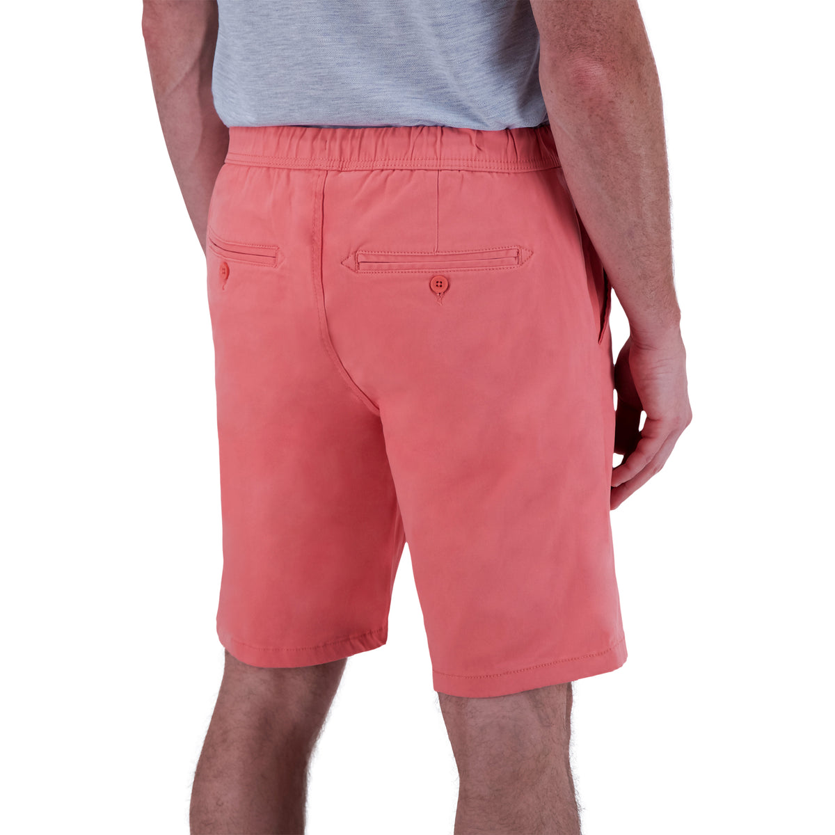 Pink Twill Drawcord Waistband Shorts