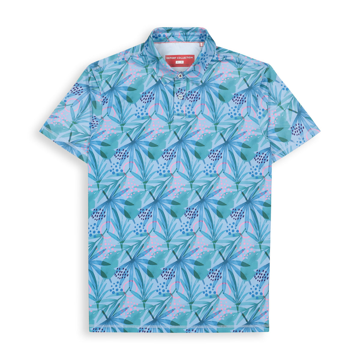 Blue Floral Performance Polo