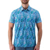 Blue Floral Performance Polo