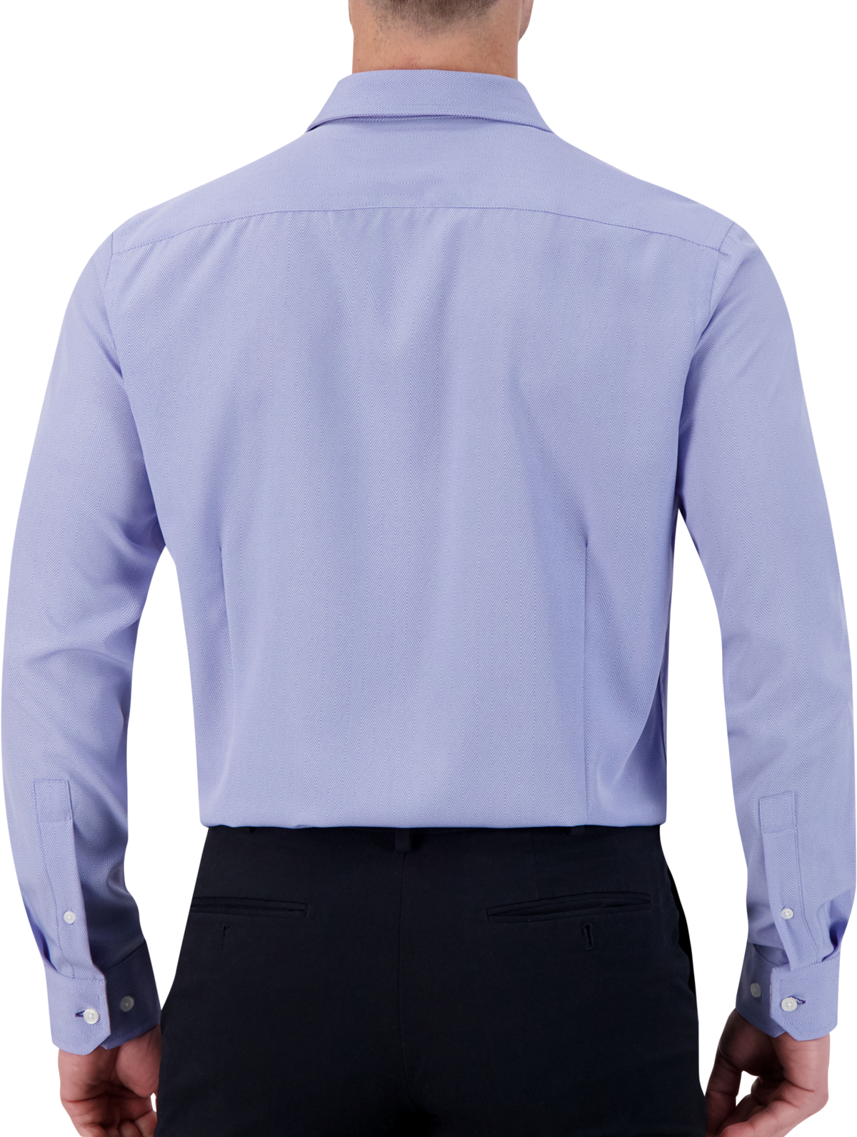 Blue Herringbone Performance Shirt